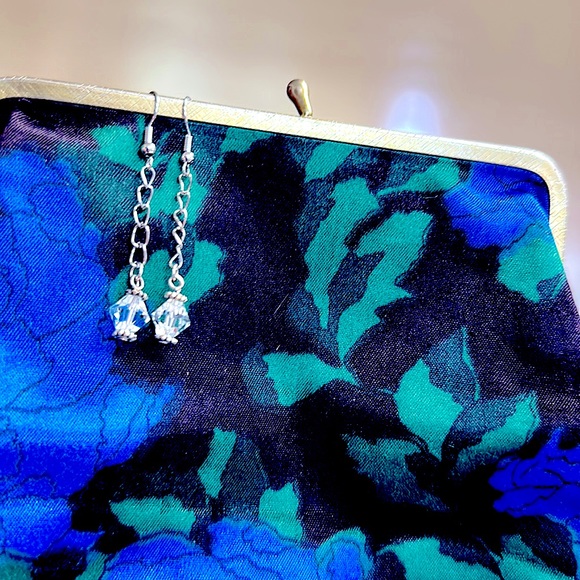 NEW:Elegant Ladies Natural Healing Crystal Quartz Facets Diamonds Silver Earring - Picture 4 of 16